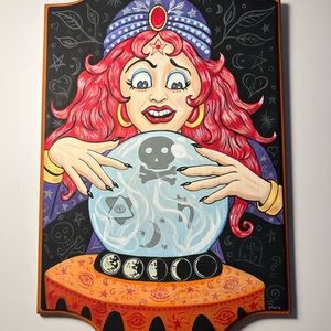 Foresight for sale Fortune teller original one of a kind acrylic painting